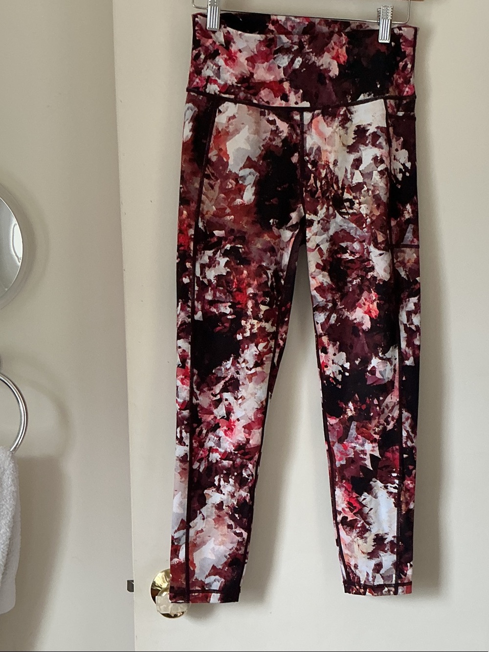 SWEATY BETTY High-Waist Printed Leggings - Burgundy Multi
